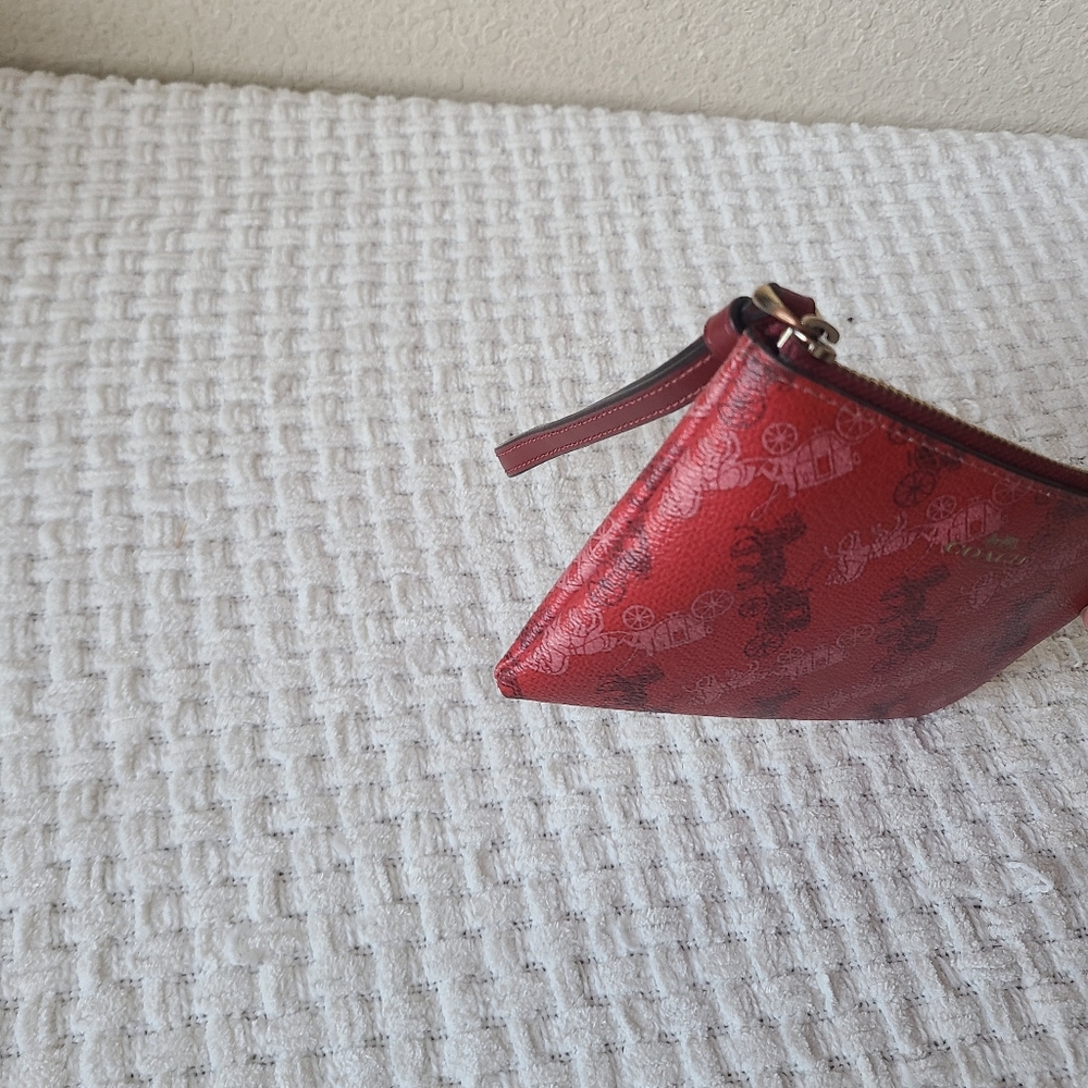 Coach Signature Red Wristlet - Picture 3 of 11